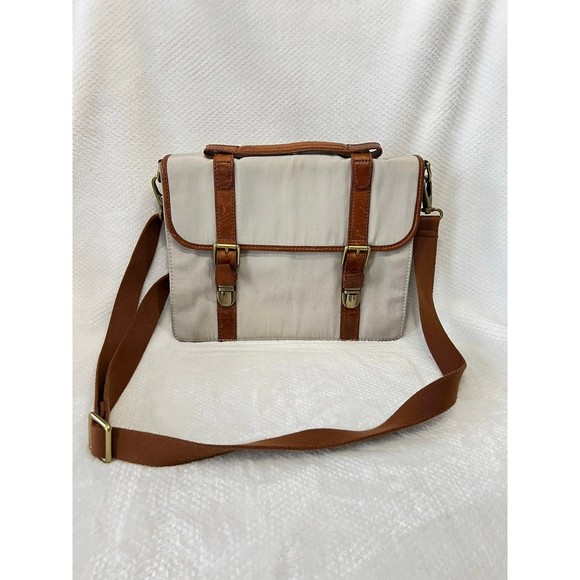Fossil Bags Fossil Canvas Leather Laptop Or Briefcase Poshmark